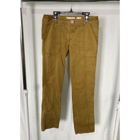 Anthropologie x Hei Hei Mustard Yellow Darby Moto Stretch Boho Pants Size 26 / 4 - Picture 1 of 10